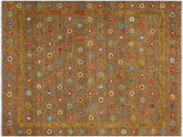handmade Modern Moroccan Hi Brown Gold Hand-Woven RECTANGLE 100% WOOL area rug 8x10